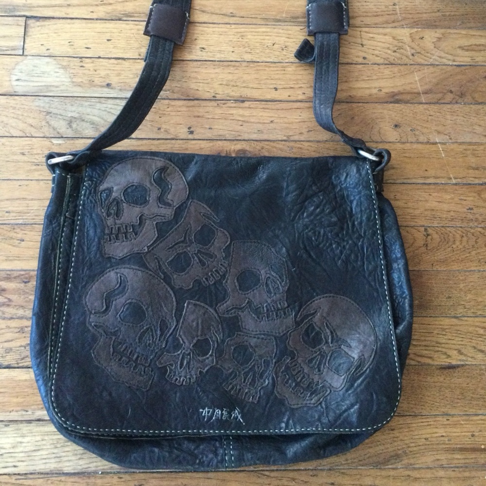 The Great China Wall Leather Messenger Bag NWOT